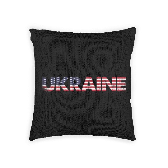 I Stand with Ukraine Ukraine Flag Woven Pillows
