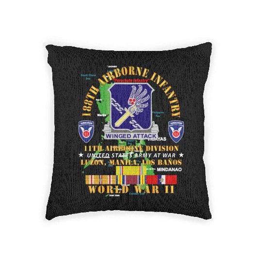 Army 188th Airborne Infantry The Philippines WWII Woven Pillows