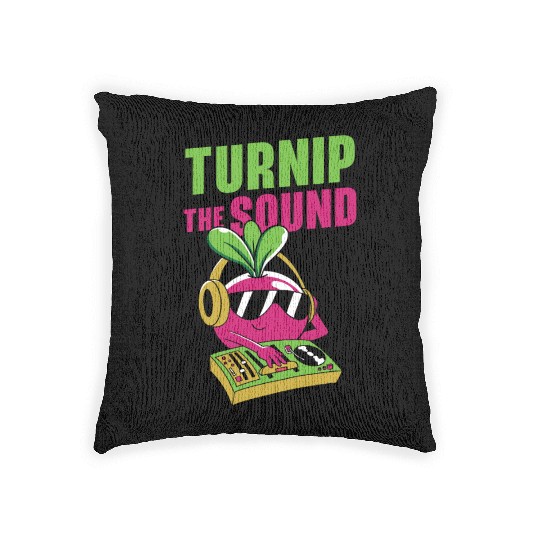 Music Turnip Party Music Lover Vegetable Woven Pillows