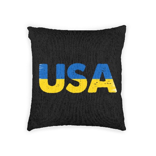 I Stand with Ukraine Ukraine Flag Woven Pillows