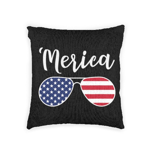 Merica Red Whie And Blue Stars Stripes Sunglasses Woven Pillows