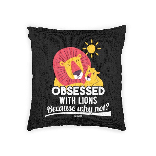 Lion cuddle mom dad parents Woven Pillows