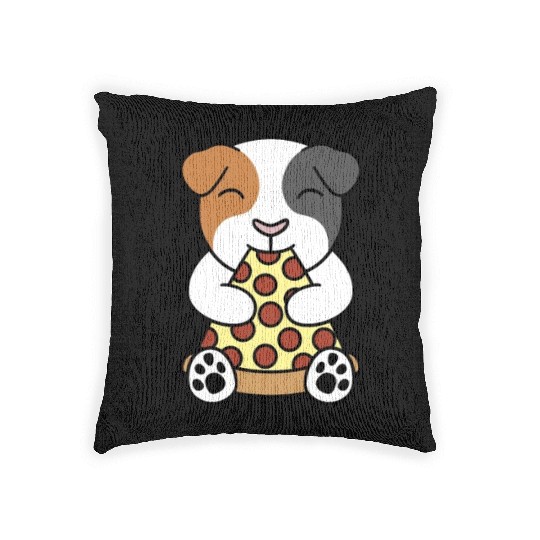 Guinea Pig Pizza Lover Woven Pillows