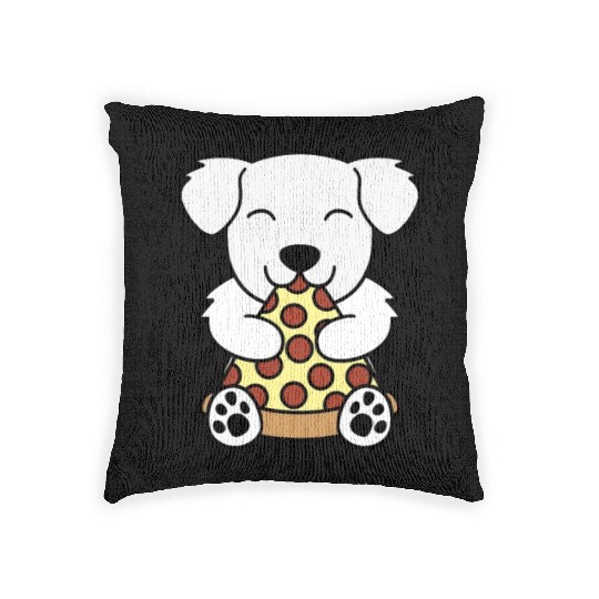 Great Pyrenees Pizza Lover Woven Pillows