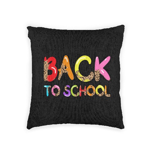 Welcome Back To School leopard Woven Pillows