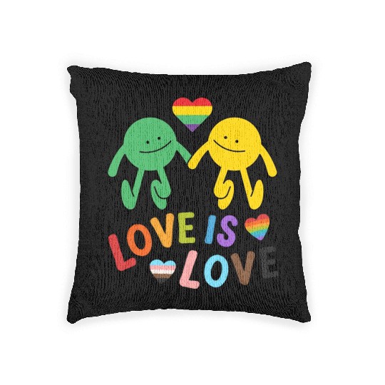 lOVE IS LOVE, Rainbow, Valentine day, Bi, Woven Pillows