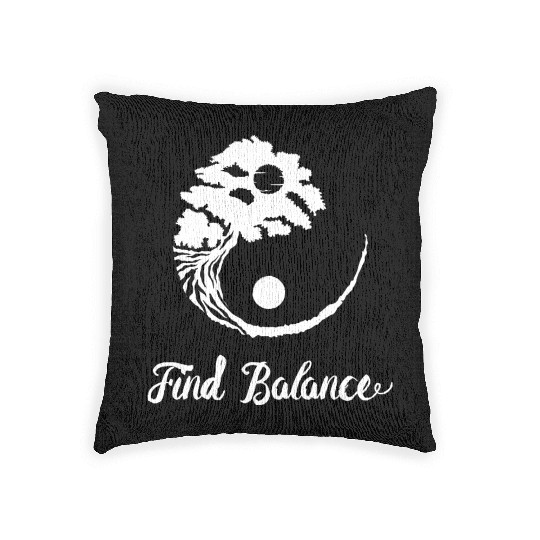 Bonsai Funny Quote Find Balance Zen Planting Gift Woven Pillows