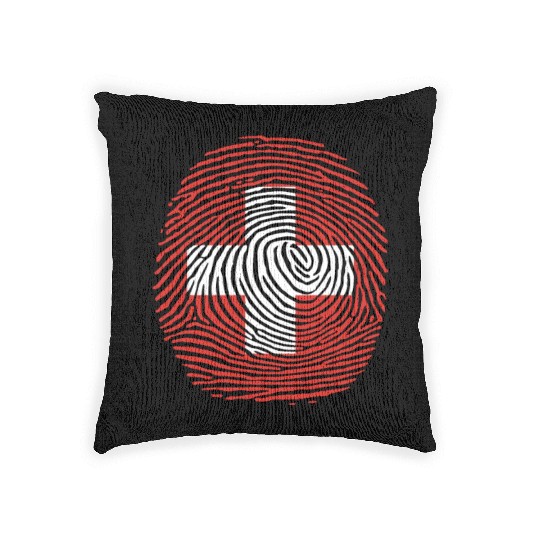 Switzerland flag fingerprint Woven Pillows