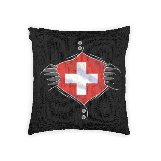 Switzerland flag proud Woven Pillows