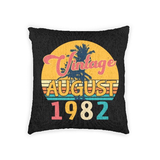 40th Birthday Of August 1982 Woven Pillows