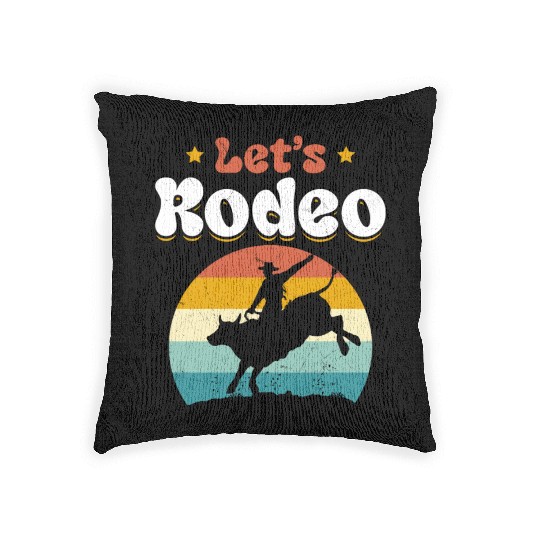 Rodeo Bull Riding Cowboy Cowgirl Woven Pillows