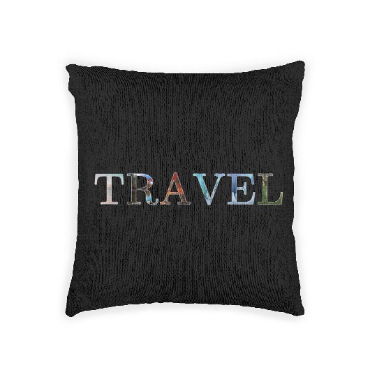 in love with travel, in all seasons Woven Pillows