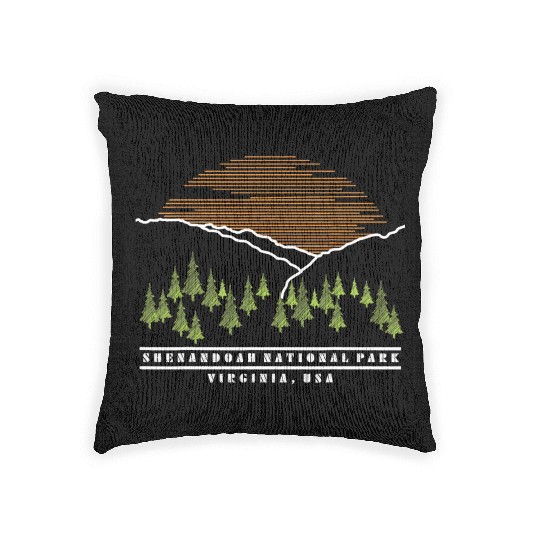 Shenandoah Valley Virginia US National Park Camp Woven Pillows
