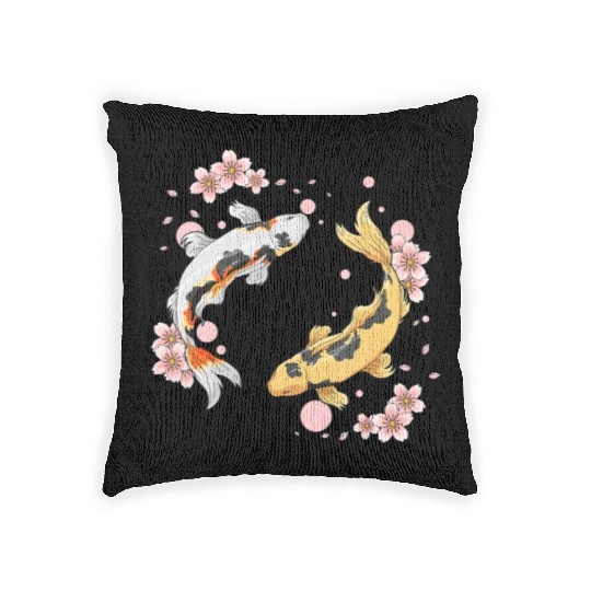 Japanese Koi Fish Carp Pond Japan Tattoo For Koi Woven Pillows