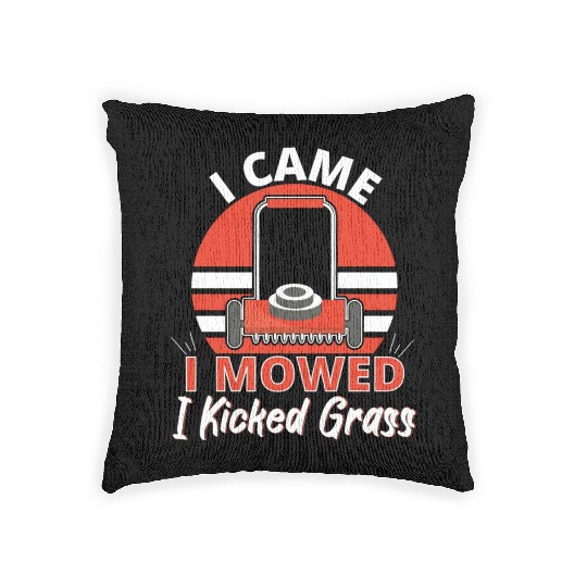 Came I Moved I Kicked Grass Woven Pillows