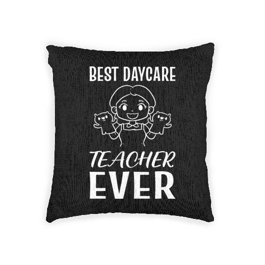 Best Daycare Teacher Toddler Teacher Gift Woven Pillows