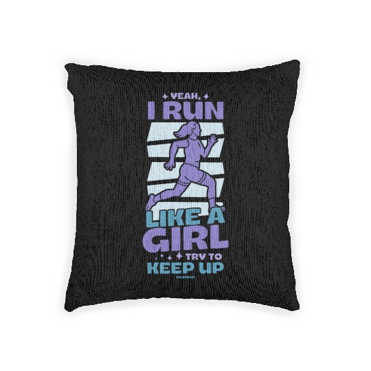 Run jogging sport race training gift Woven Pillows