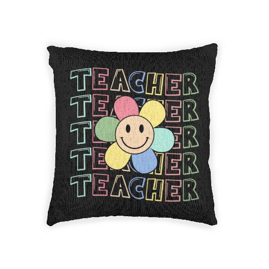 Retro Teacher Teacher Teacher Life Kindergarten Woven Pillows