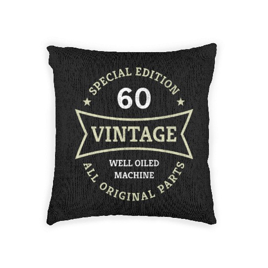 60 Years Old 60th Birthday Gifts Born 1963 Vintage Woven Pillows