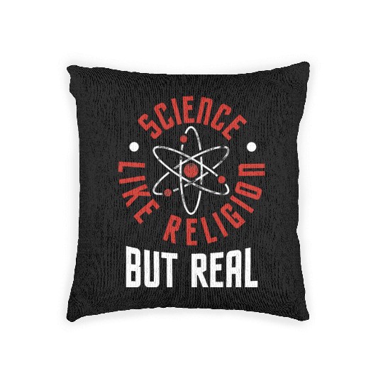 Science Like Religion But Real Atheism Humanist Woven Pillows
