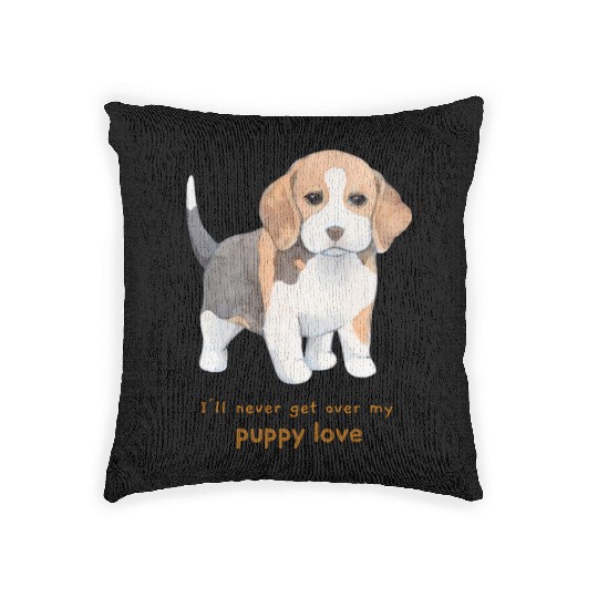 I'll Never Get over my Puppy Love. Adorable Beagle Woven Pillows