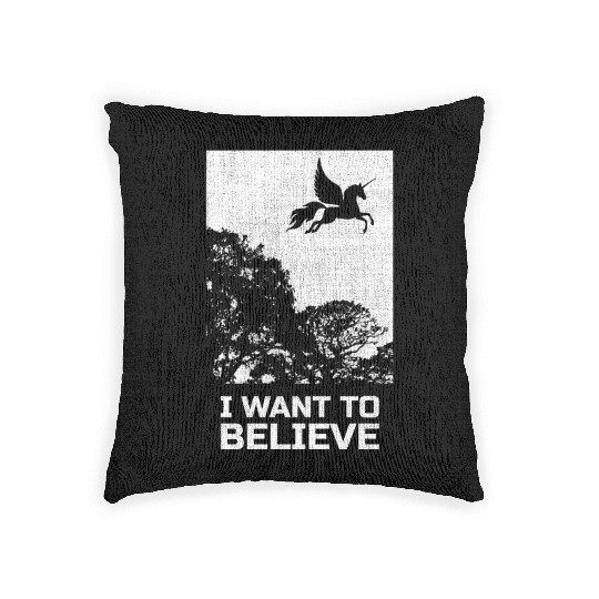 Unicorn "I Want To Believe" UAP Outfit Alien Ufo Woven Pillows