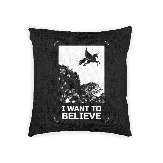 Unicorn "I Want To Believe" UAP Outfit Alien Ufo Woven Pillows