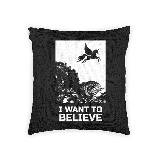 Unicorn I Want To Believe UAP Outfit Alien Ufo Woven Pillows
