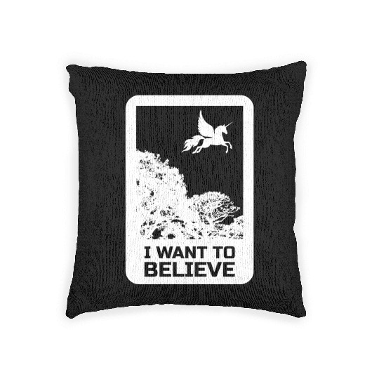 Unicorn "I Want To Believe" UAP Outfit Alien Ufo Woven Pillows