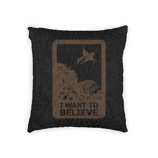 Unicorn "I Want To Believe" UAP Outfit Alien Ufo Woven Pillows