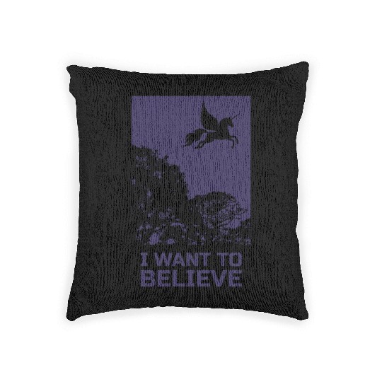 Unicorn "I Want To Believe" UAP Outfit Alien Ufo Woven Pillows