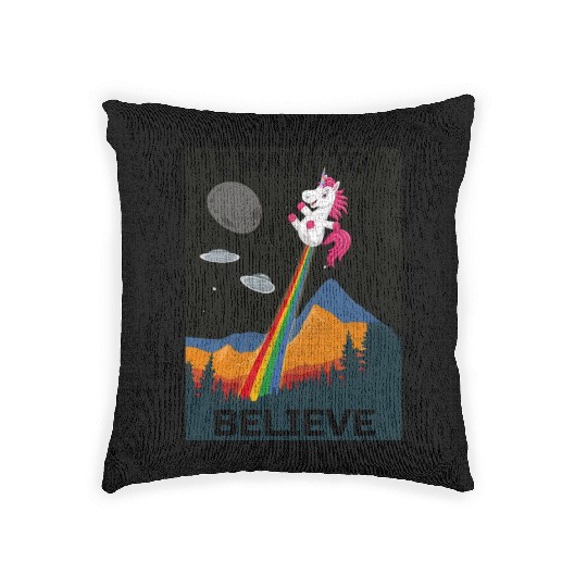 Unicorn "I Want To Believe" UAP Outfit Alien Ufo Woven Pillows