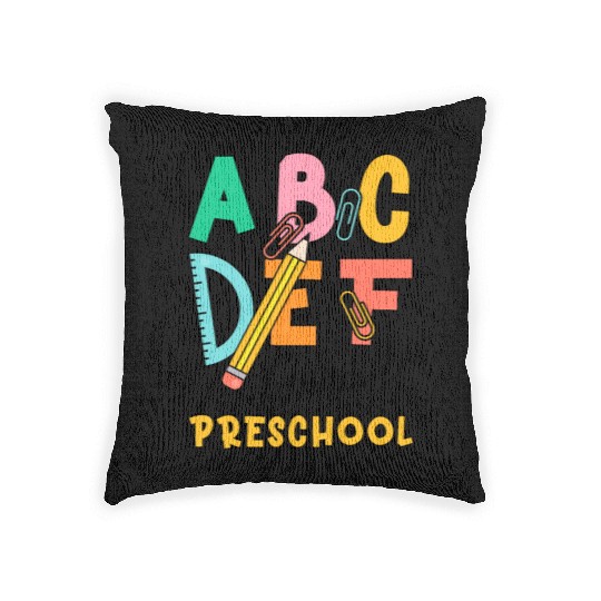 Kids Back to School Alphabet Genius Preschool Woven Pillows