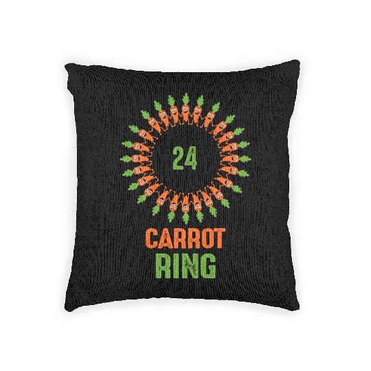 24 Carrot Ring Original and Clever vegetable pun Woven Pillows