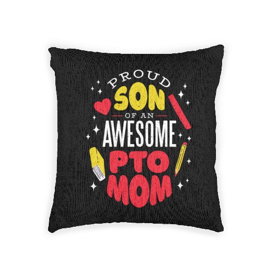 Son of an awesome Pto Mom Son of an awesome Pto Mo Woven Pillows