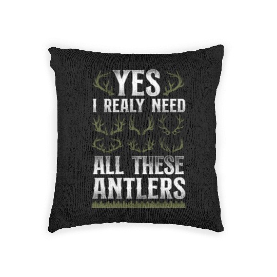 Buck Deer Hunting Hunter Vintage Woven Pillows