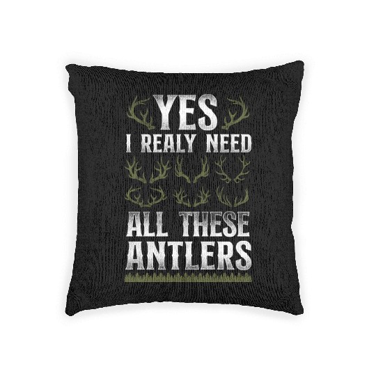 Buck Deer Hunting Hunter Vintage Woven Pillows
