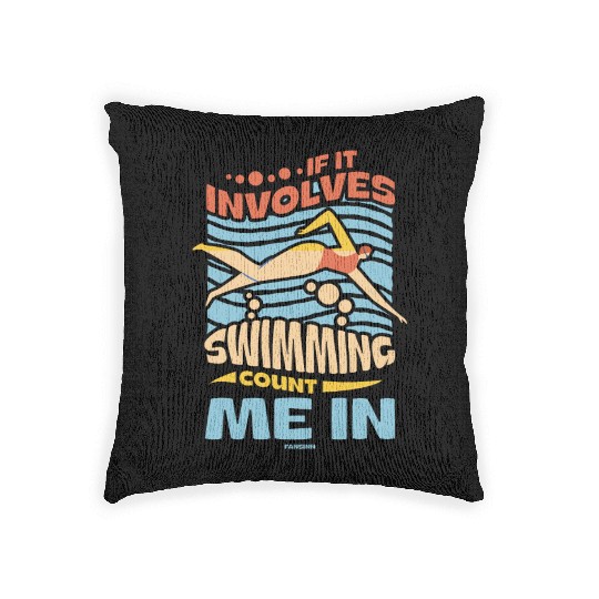Swimming lifeguard swimming course outdoor pool gi Woven Pillows