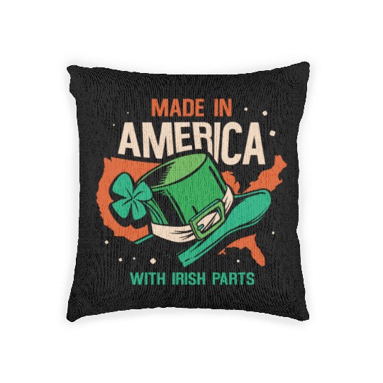 Made In America With Irish Parts Gaelic Ireland Woven Pillows