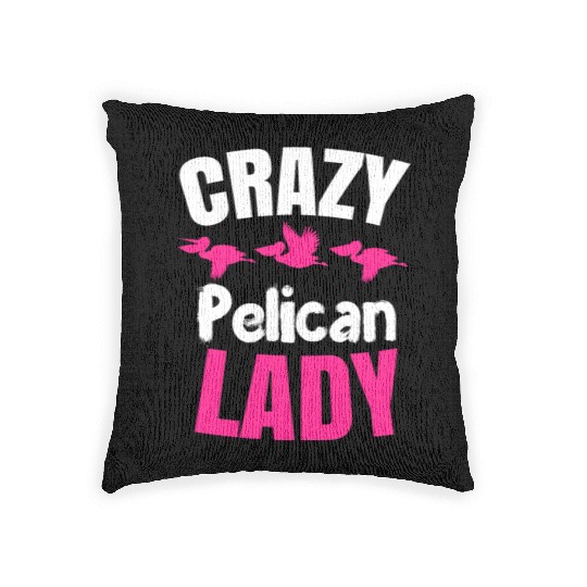 Pelican Lady Birdwatching Pelican Lover Woven Pillows