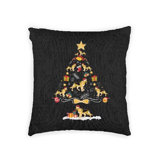 German Shepherd Christmas Tree Dog Owner Woven Pillows