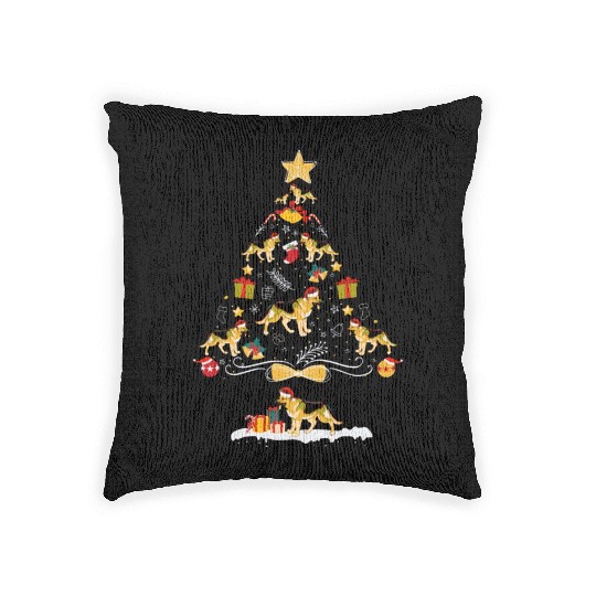 German Shepherd Christmas Tree Dog Owner Woven Pillows