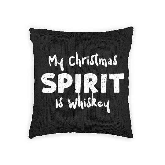 My Christmas Spirit Is Whiskey Woven Pillows