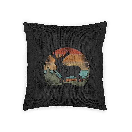 Buck Deer Hunting Hunter Vintage Woven Pillows