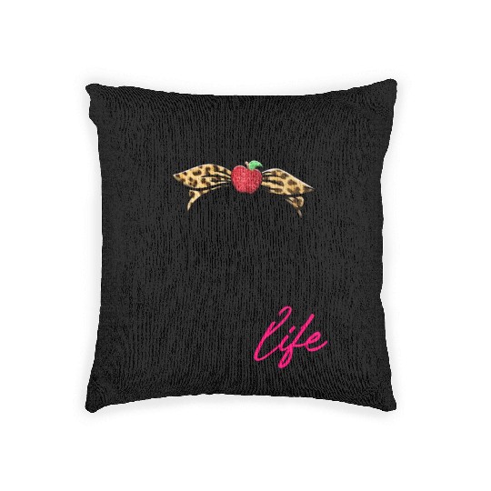 Teacher Life Messy Bun Bandana Woven Pillows