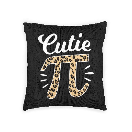 Cutie Pi Day 3 14 Leopard Print Math Teacher Woven Pillows