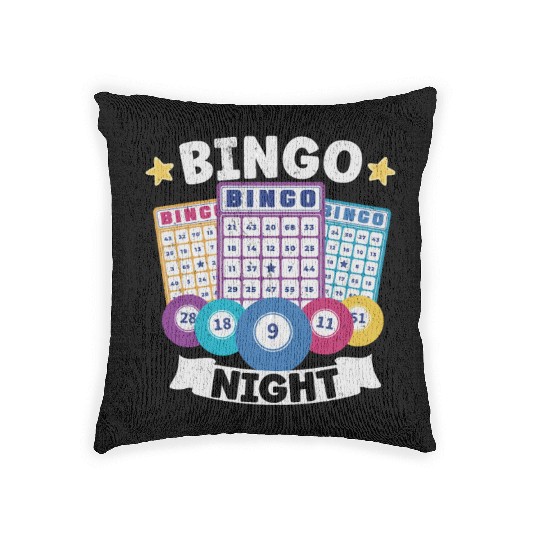 Bingo Card Game Grandma Bingo Player Bingo Cards Woven Pillows