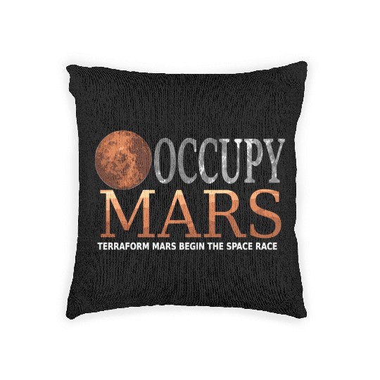 Occupy Mars Terraforming Space Race Woven Pillows
