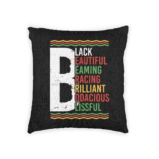 Black Beautiful Beaming Bracing Brilliant Woven Pillows