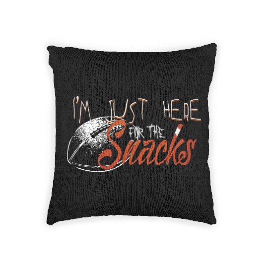 I'm just here for the snacks Woven Pillows